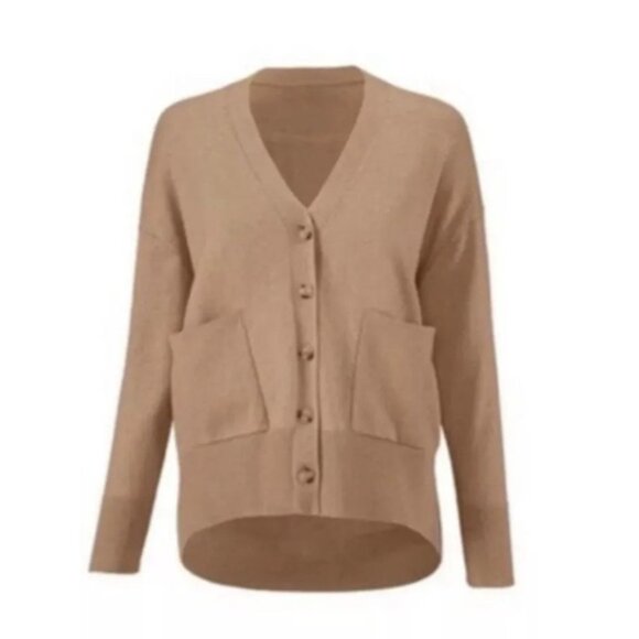 Cabi Womens Button-Down Cardigan Sweater Pockets size Small Tan 100% Cotton - Picture 6 of 12